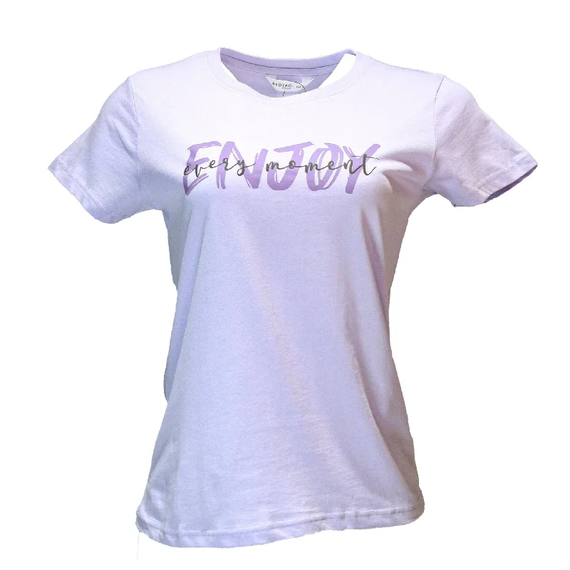 Mauve Enjoy Printed T Shirt