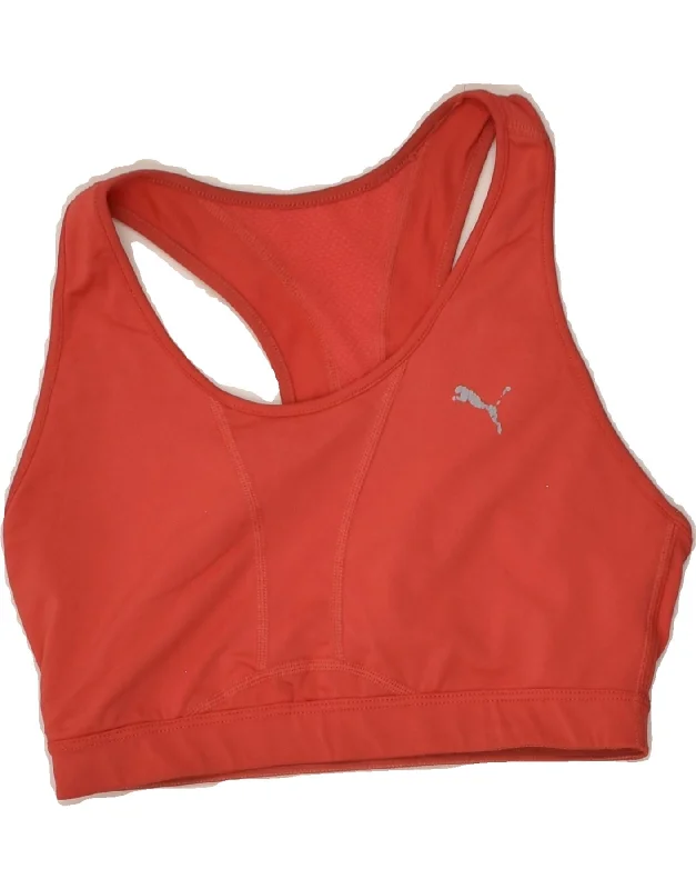 PUMA Womens Sport Bra Top UK 12 Medium Orange