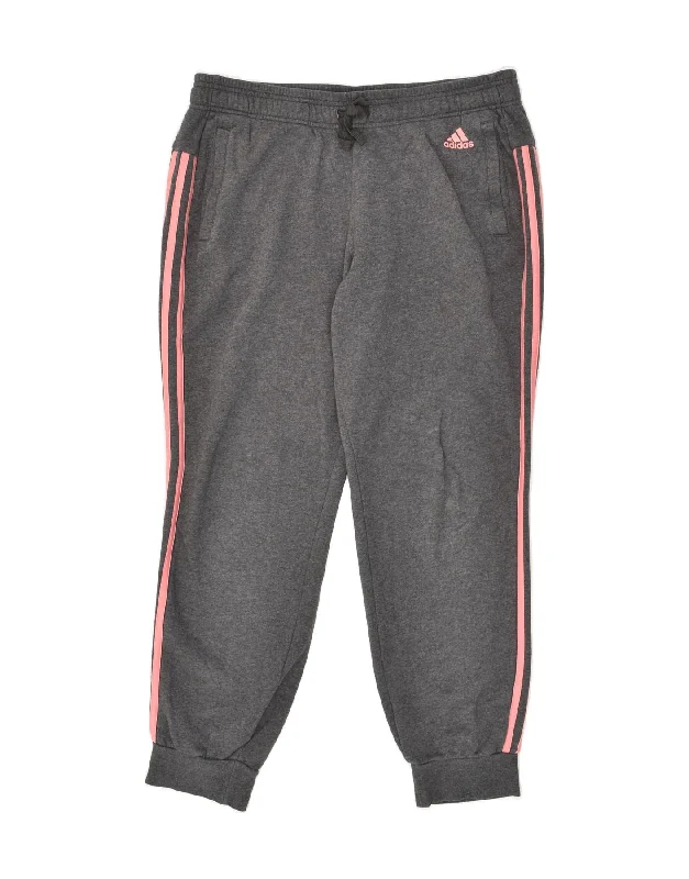 ADIDAS Womens Tracksuit Trousers Joggers UK 14 Large Grey