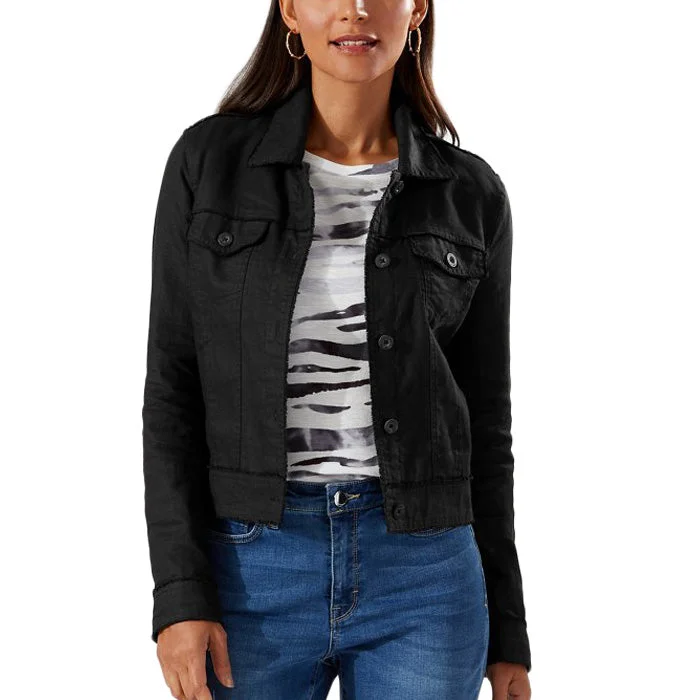 Tommy Bahama Women's Two Palms Raw Edge Jacket - Black