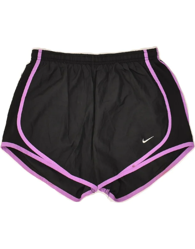 NIKE Womens Dri Fit Sport Shorts UK 14 Medium Black