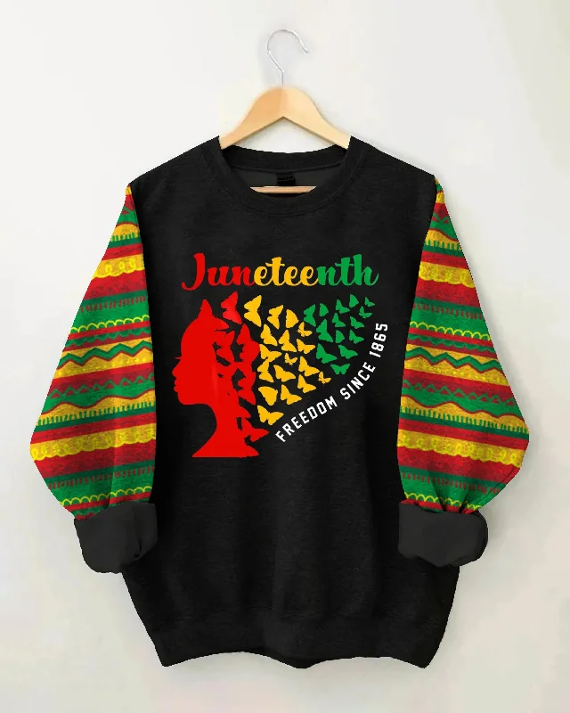 Free Butterfly Juneteenth Long Sleeve Sweatshirt