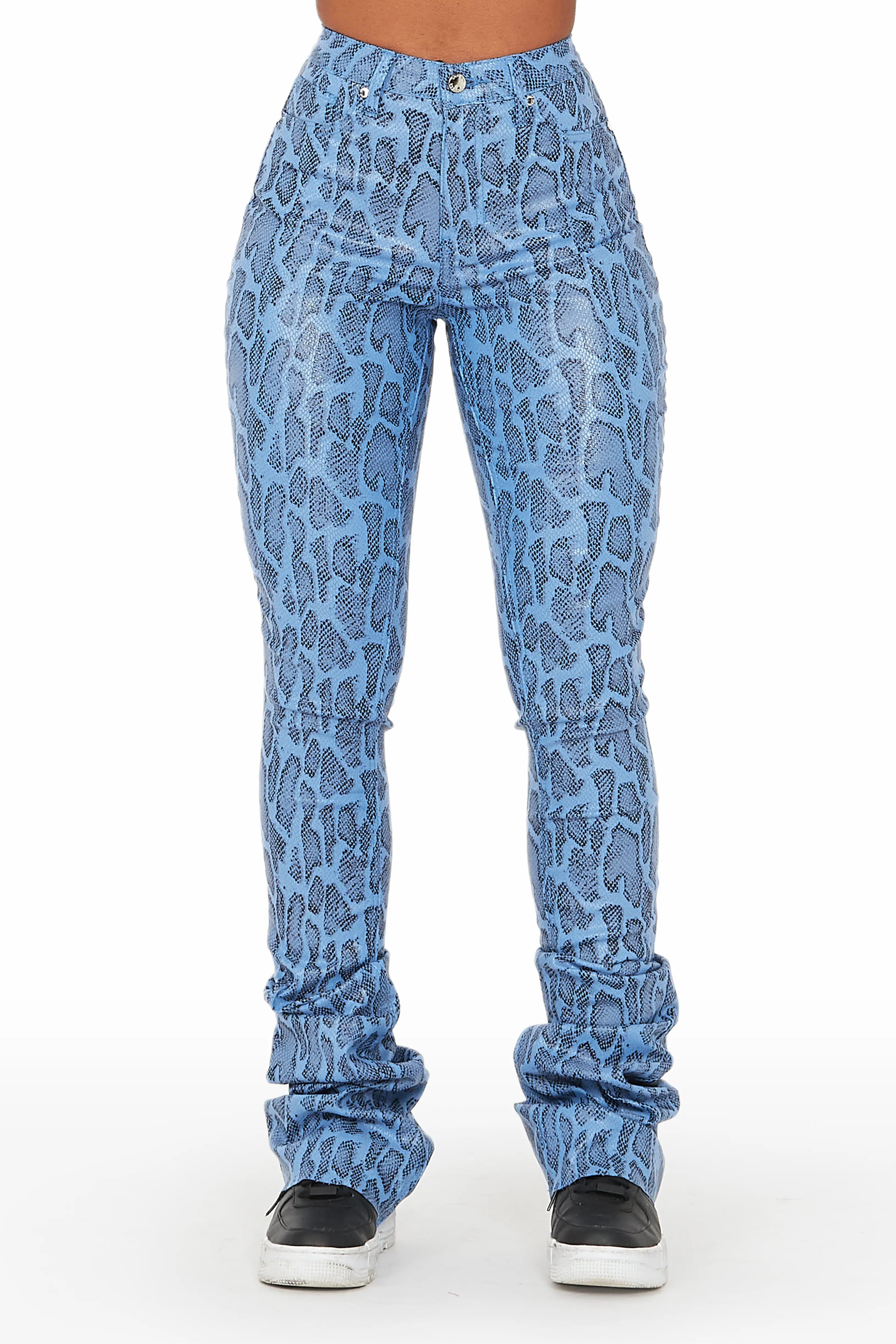 Neriah Blue Snake Super Stacked Pant