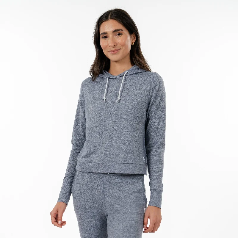 Tempo Performance Hoodie | Heather - Steel Grey/White