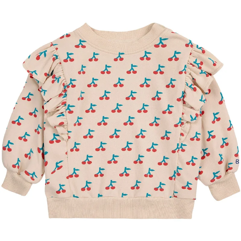 Bobo Choses White Cherry All Over Ruffle Sweatshirt