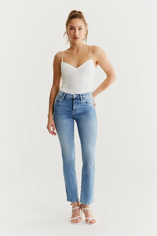 Hannah High Waist 5 Pocket Jeans Light Blue