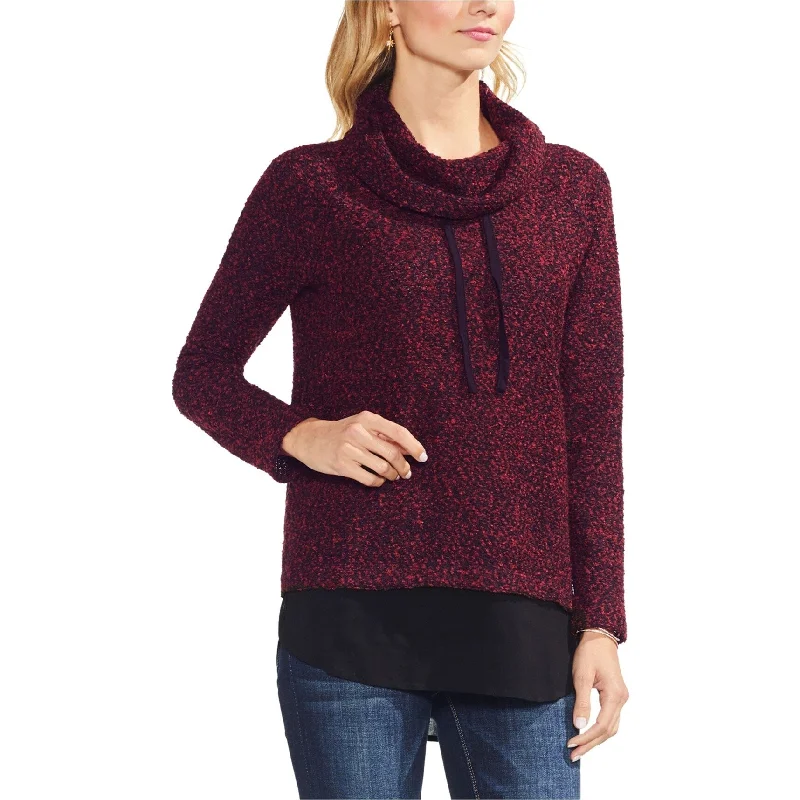 Vince Camuto Womens Layered-Look Pullover Sweater, Red, Medium