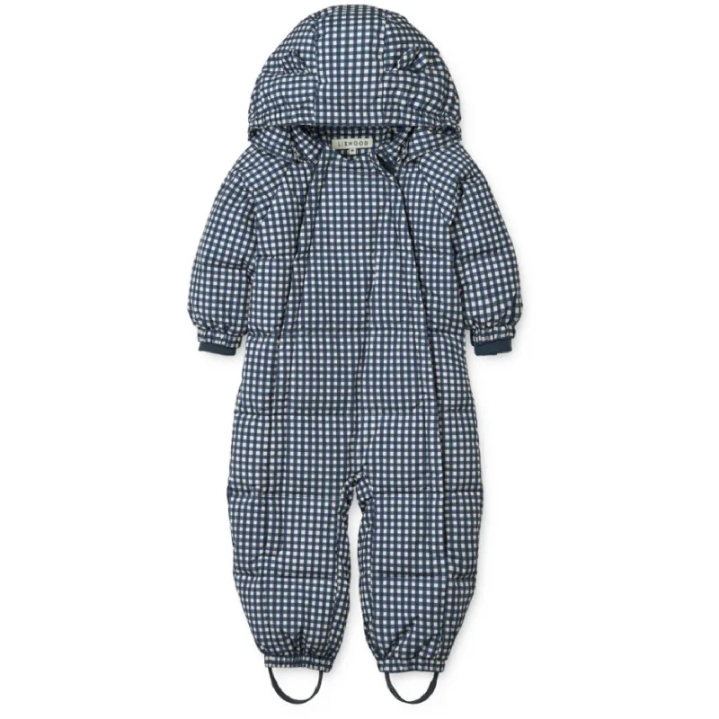 LieWood Check Classic Navy / Dark Sandy Sylvie Baby Snowsuit