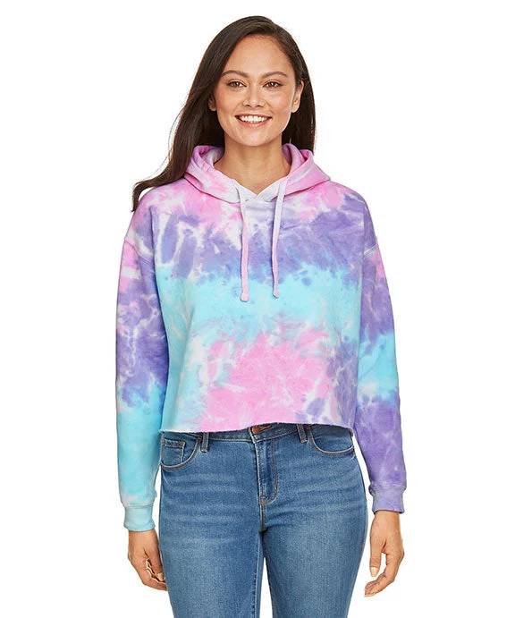 CD8333 - Tie-Dye Ladies Cropped Hooded Sweatshirt