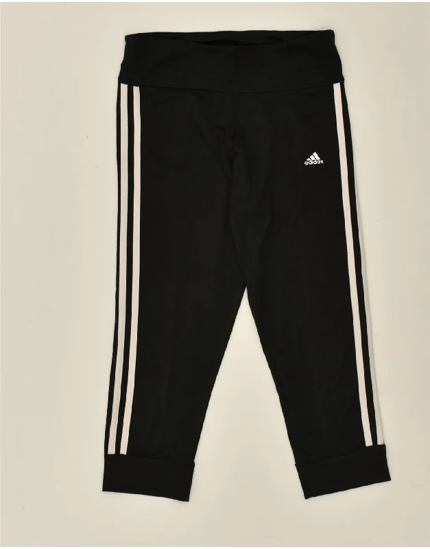 ADIDAS Womens Capri Tracksuit Trousers Joggers UK 4/6 XS Black