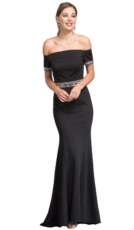 Aspeed Design - Embellished Off-Shoulder Fitted Prom Dress