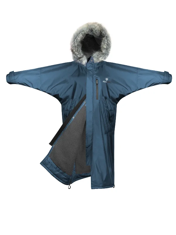 Evolution Women's | Thick Fleece | Fur Hood| Steel Blue