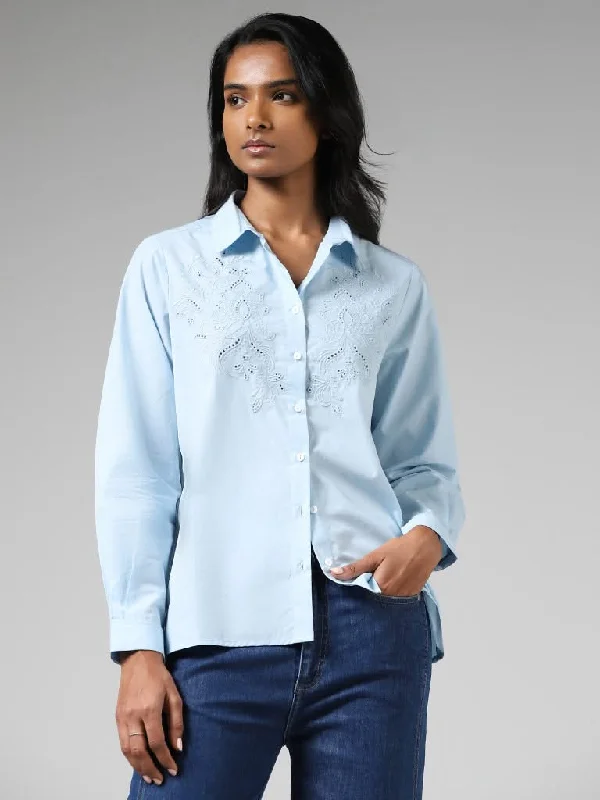 LOV Light Blue Embroidered Shirt