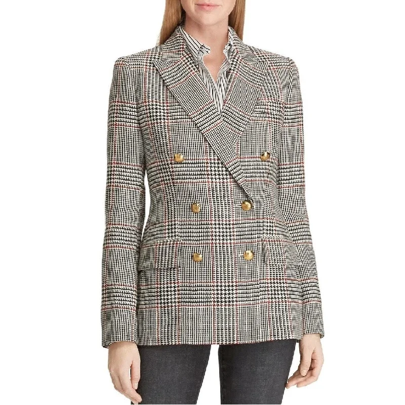 Lauren Ralph Lauren Women's Ryen Glen Plaid Blazer Size 12 - Black