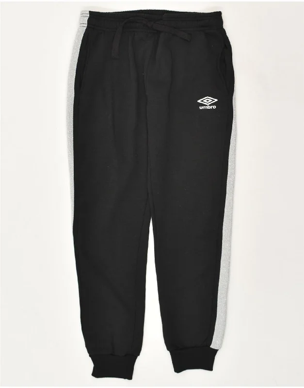 UMBRO Womens Tracksuit Trousers Joggers UK 14 Large Black Colourblock