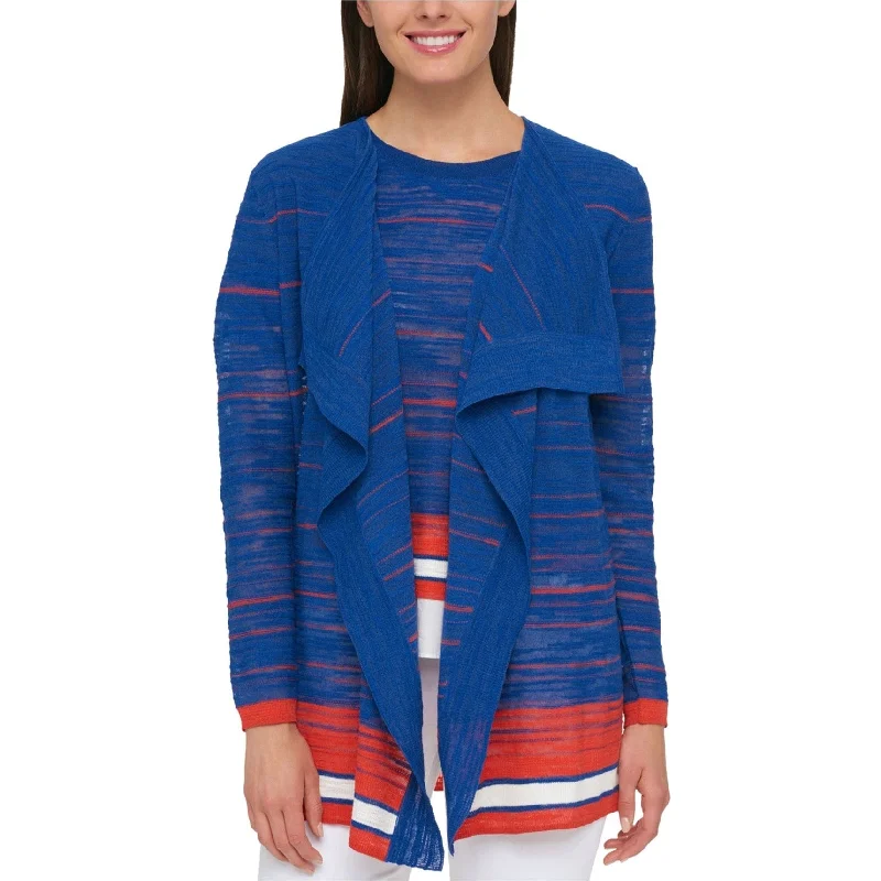 Tommy Hilfiger Womens Flyaway Cardigan Sweater, Blue, Small