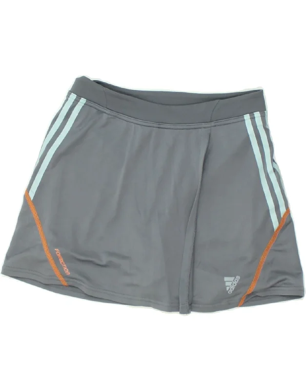 ADIDAS Womens Skort UK 10 Small Grey Nylon