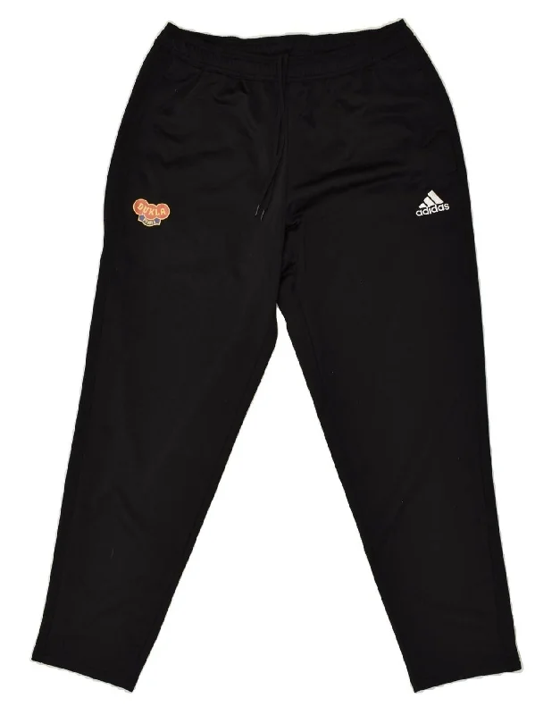 ADIDAS Womens Tracksuit Trousers UK 16 Large Black Polyester