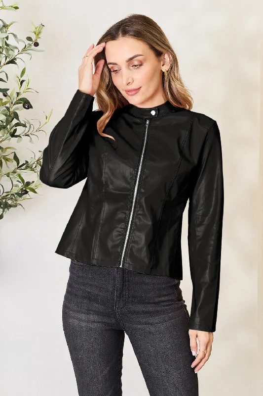 Honey Mock Neck Zip Up Jacket