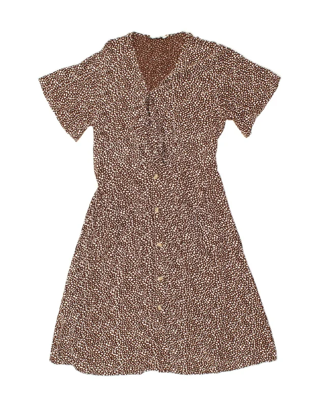 NEXT Womens Shirt Dress UK 18 XL Brown Spotted Viscose