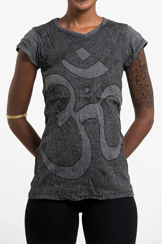 Womens Om T-Shirt in Black