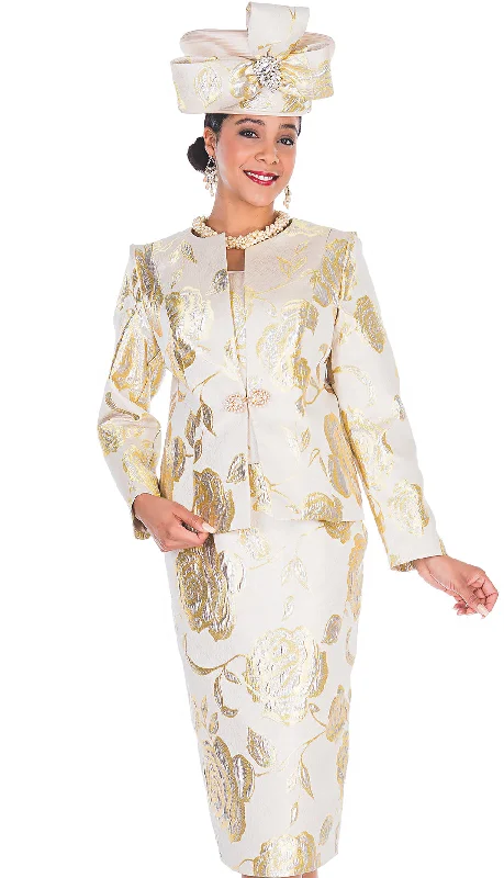 Champagne Italy Church Suit 5725 - Gold