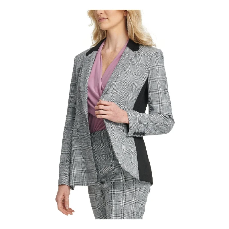 Dkny Women's Blazer Wear To Work Jacket Gray Size 10 Petite