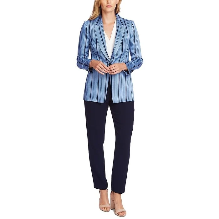 Vince Camuto Women's Striped One Button Blazer Blue Size 12