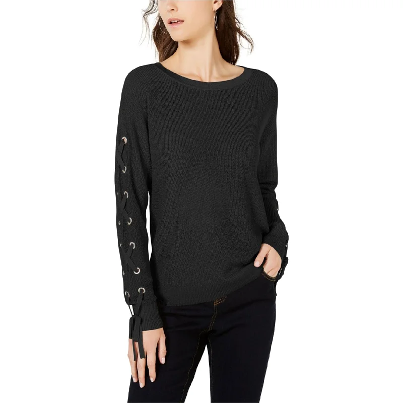 I-N-C Womens Lace-Up Pullover Sweater