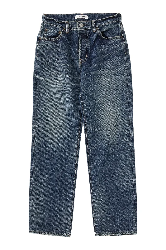 Moussy Denim Bardin Straight Jeans in Dark Blue