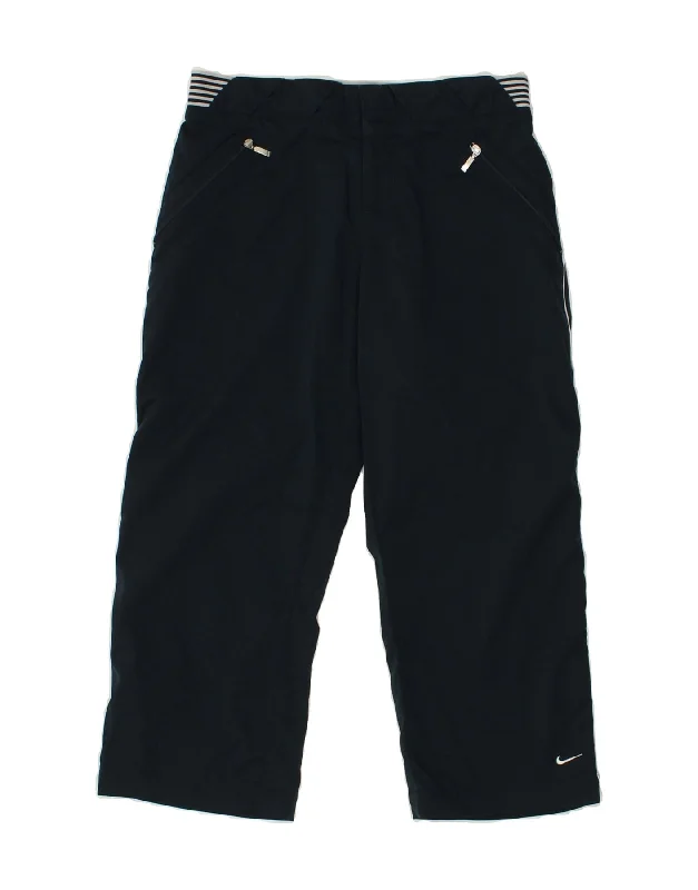 NIKE Womens Capri Tracksuit Trousers UK 4/6 XS Black Polyester