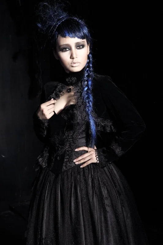 Women's Goth Embroidered Fringe Velvet Jackets