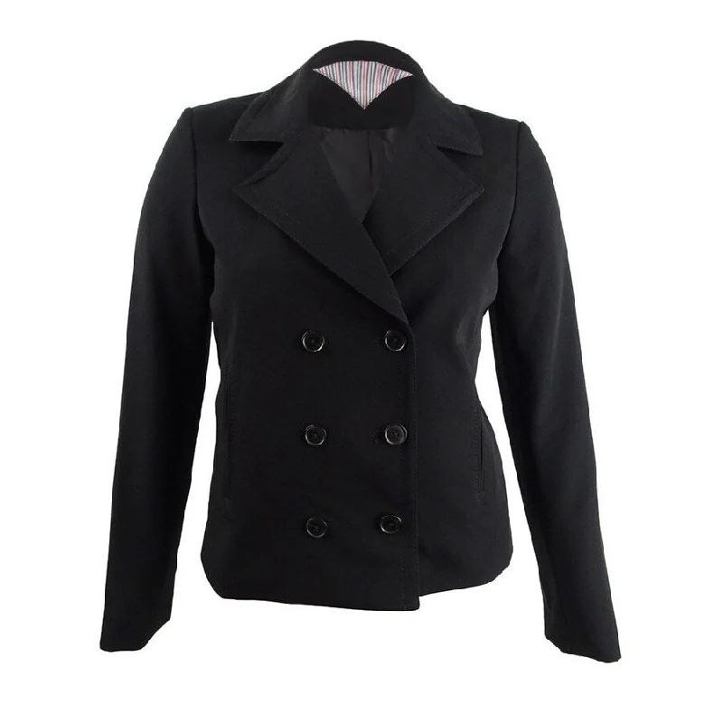 Tommy Hilfiger Women's Double Breasted Blazer Black Size 6