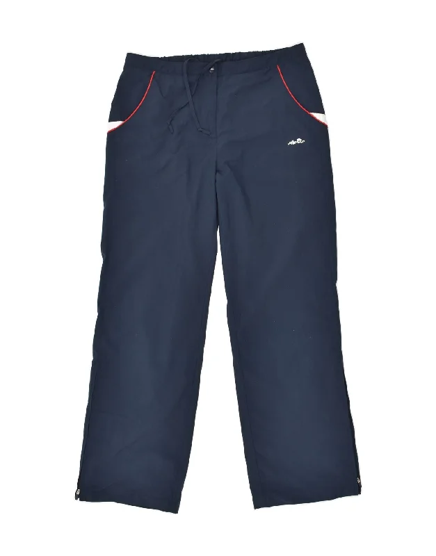 ELLESSE Womens Tracksuit Trousers UK 14 Large Navy Blue Polyester