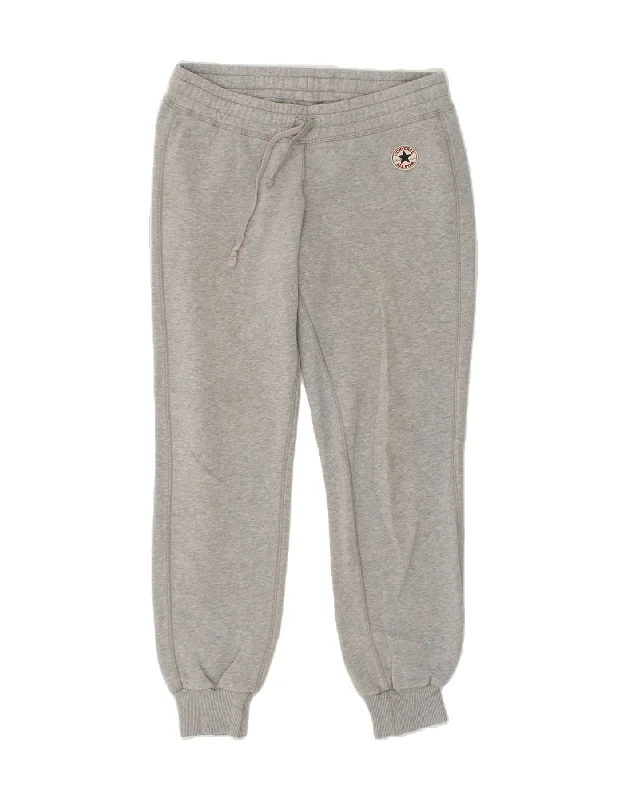 CONVERSE Womens Tracksuit Trousers Joggers UK 6 XS Grey Cotton