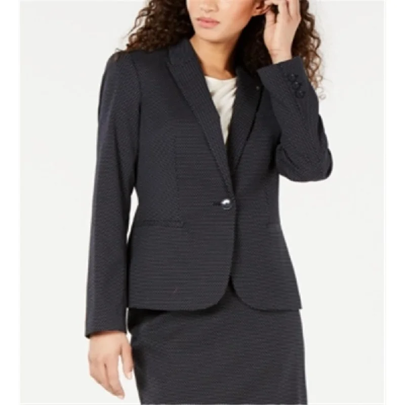 Tommy Hilfiger Women's Dot-Print Blazer Blue/White Size 10