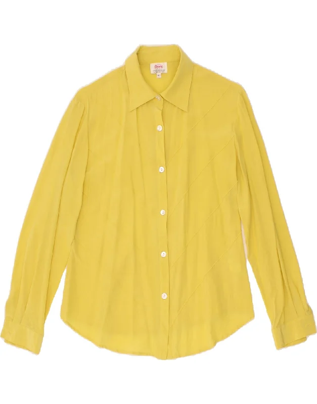 CHERIE Womens Shirt Blouse IT 42 Medium Yellow