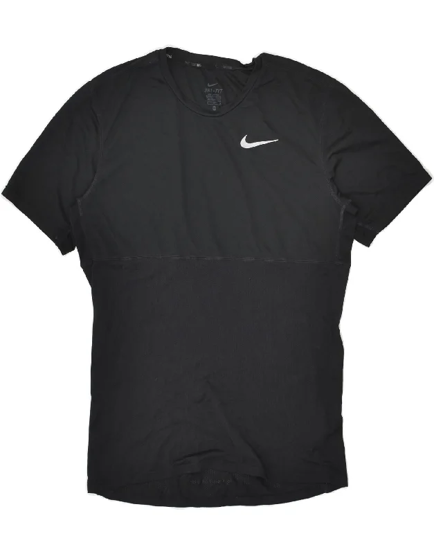 NIKE Womens Dri Fit T-Shirt Top UK 12 Medium Black