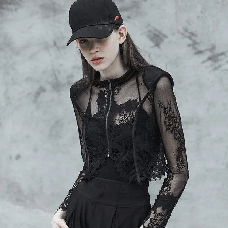 Women's Goth Floral Lace Short Jackets