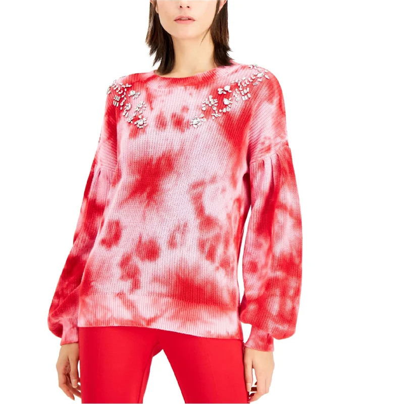 I-N-C Womens Tie-Dye With Rhinestones Pullover Sweater