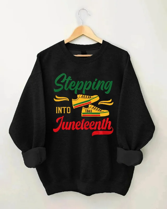 Stepping Into Juneteenth Long Sleeve Sweatshirt