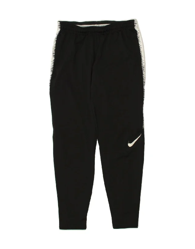 NIKE Womens Graphic Tracksuit Trousers UK 10 Small Black Colourblock