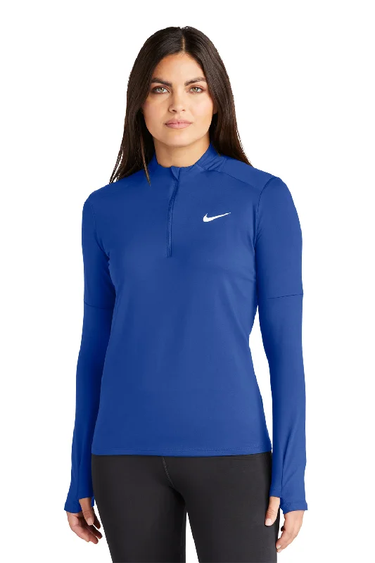 Nike Womens Element Dri-Fit Moisture Wicking 1/4 Zip Sweatshirt - Royal Blue