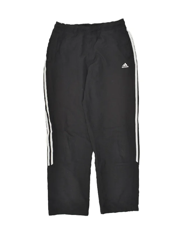 ADIDAS Womens Tracksuit Trousers UK 14 Medium Black Polyester