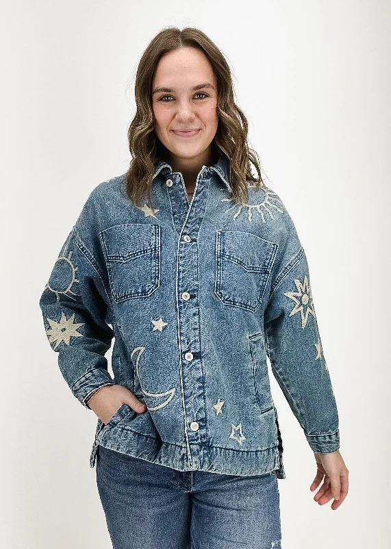 Free People Madison City Embroidered Jacket