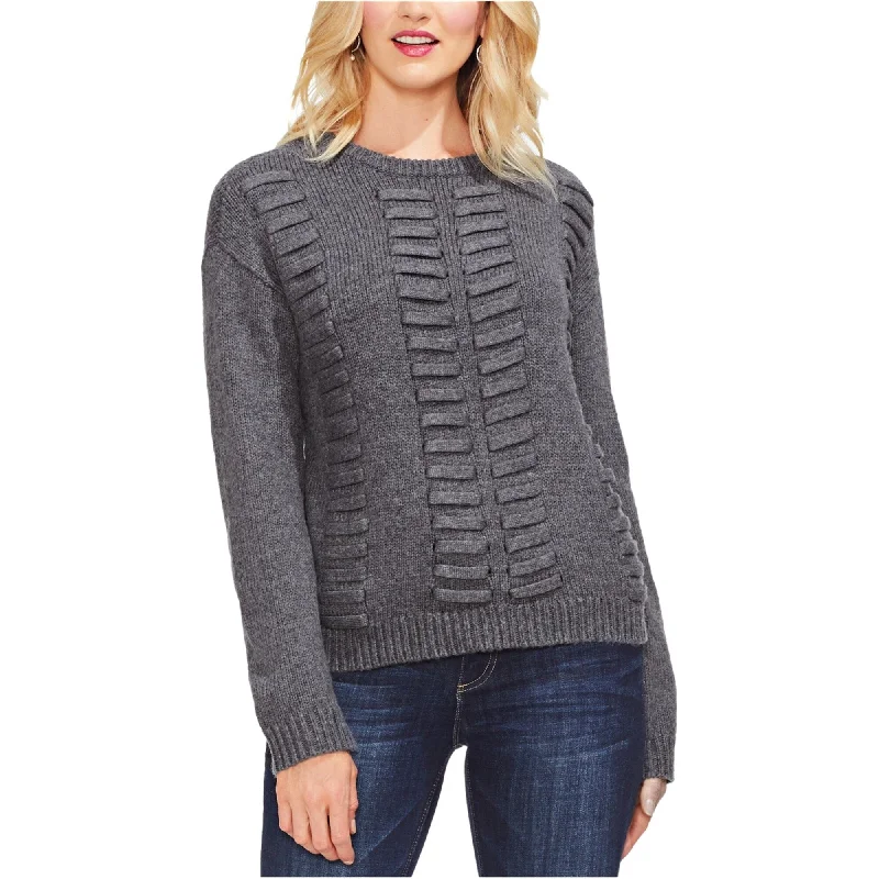 Vince Camuto Womens Lace-Through Pullover Sweater, Grey, Small