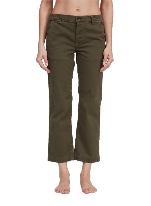 ASKK NY Slim Fit Twill Trouser in Safari Green