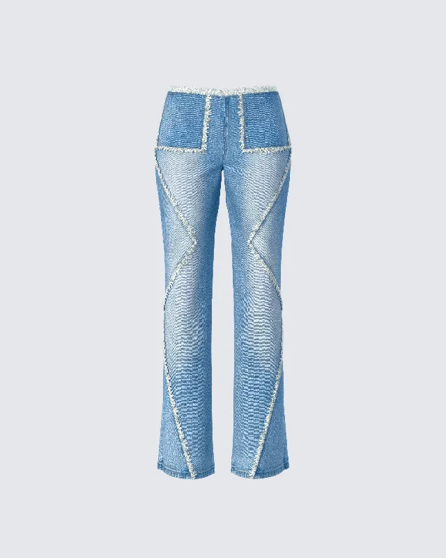 Kaiana Blue Denim Straight Leg Jeans