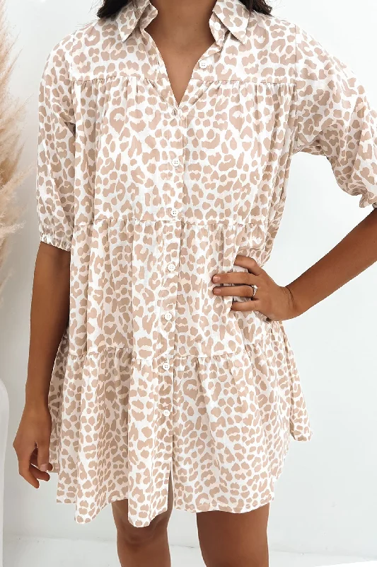 Ellery Mini Dress Nude Leopard