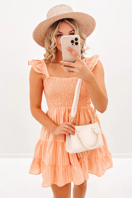 Elosie Mini Dress Orange Pink